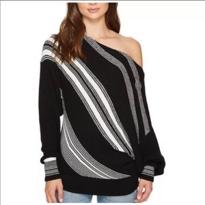 Free People Spectrum Off Shoulder Striped Sweater